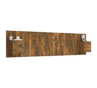 Berkfield Home Classic Bed Headboard with Cabinets Smoked Oak Engineered Wood in Brown Berkfield Home Brown