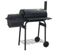 Berkfield Home Classic Charcoal BBQ Offset Smoker in Black Berkfield Home Black