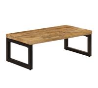 Berkfield Home Coffee Table 100x50x35 cm Solid Mango Wood & Steel in Brown | Size: 100 x 50 x 35 cm Berkfield Home Brown 100 x 50 x 35 cm