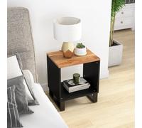 Berkfield Home Coffee Table 40x31x46 cm Solid Wood Acacia&Engineered Wood in Brown | Size: 40 x 31 x 46 cm Berkfield Home Brown 40 x 31 x 46 cm