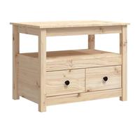 Berkfield Home Coffee Table 71x49x55 cm Solid Wood Pine in Natural | Size: 71 x 49 x 55 cm Berkfield Home Natural 71 x 49 x 55 cm