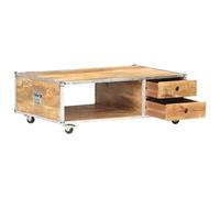 Berkfield Home Coffee Table 89x59x33 cm Solid Rough Mango Wood in Brown | Size: 89 x 59 x 33 cm Berkfield Home Brown 89 x 59 x 33 cm