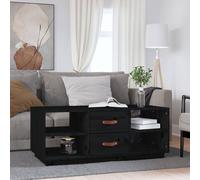Berkfield Home Coffee Table Black 100x50x41 cm Solid Wood Pine | Size: 100 x 50 x 41 cm Berkfield Home Black 100 x 50 x 41 cm