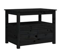 Berkfield Home Coffee Table Black 71x49x55 cm Solid Wood Pine | Size: 71 x 49 x 55 cm Berkfield Home Black 71 x 49 x 55 cm