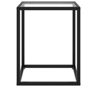 Berkfield Home Coffee Table Black with Tempered Glass 40x40x50 cm | Size: 40 x 40 x 50 cm Berkfield Home Black 40 x 40 x 50 cm