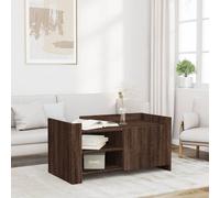 Berkfield Home Coffee Table Brown oak 100x50x50 cm Engineered Wood | Size: 100 x 50 x 50 cm Berkfield Home Brown 100 x 50 x 50 cm
