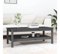 Berkfield Home Coffee Table Grey 110x50x40 cm Solid Wood Pine | Size: 110 x 50 x 40 cm Berkfield Home Grey 110 x 50 x 40 cm