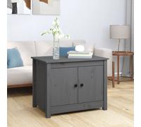 Berkfield Home Coffee Table Grey 71x49x55 cm Solid Wood Pine | Size: 71 x 49 x 55 cm Berkfield Home Grey 71 x 49 x 55 cm