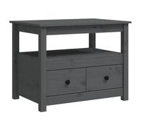 Berkfield Home Coffee Table Grey 71x49x55 cm Solid Wood Pine | Size: 71 x 49 x 55 cm Berkfield Home Grey 71 x 49 x 55 cm