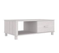 Berkfield Home Coffee Table HAMAR White 100x55x35 cm Solid Wood Pine | Size: 100 x 55 x 35 cm Berkfield Home White 100 x 55 x 35 cm