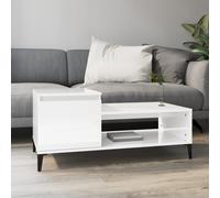 Berkfield Home Coffee Table High Gloss White 100x50x45 cm Engineered Wood | Size: 100 x 50 x 45 cm Berkfield Home White 100 x 50 x 45 cm