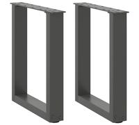 Berkfield Home Coffee Table Legs U-Shaped 2 pcs Anthracite 28x(42-43) cm Steel in Black Berkfield Home Black