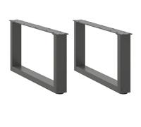 Berkfield Home Coffee Table Legs U-Shaped 2 pcs Anthracite 70x(30-31) cm Steel in Black Berkfield Home Black