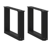 Berkfield Home Coffee Table Legs U-Shaped 2 pcs Black 30x(30-31) cm Steel Berkfield Home Black