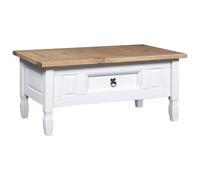 Berkfield Home Coffee Table Mexican Pine Corona Range White 100x55x45 cm | Size: 100 x 55 x 45 cm Berkfield Home White 100 x 55 x 45 cm
