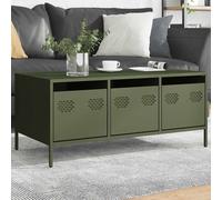 Berkfield Home Coffee Table Olive Green 101.5x50x43.5 cm Cold-rolled Steel Berkfield Home Green 101.5x50x43.5 cm