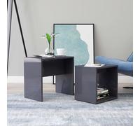 Berkfield Home Coffee Table Set High Gloss Grey 48x30x45 cm Engineered Wood | Size: 48 x 30 x 45 cm Berkfield Home Grey 48 x 30 x 45 cm