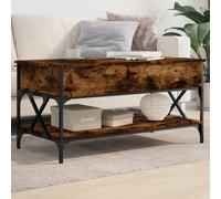 Berkfield Home Coffee Table Smoked Oak 100x50x50 cm Engineered Wood & Metal in Brown | Size: 100 x 50 x 50 cm Berkfield Home Brown 100 x 50 x 50 cm