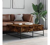 Berkfield Home Coffee Table Smoked Oak 100x99x40 cm Engineered Wood in Brown | Size: 100 x 99 x 40 cm Berkfield Home Brown 100 x 99 x 40 cm