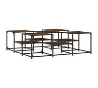 Berkfield Home Coffee Table Smoked Oak 121x121x40 cm Engineered Wood in Brown | Size: 121 x 121 x 40 cm Berkfield Home Brown 121 x 121 x 40 cm