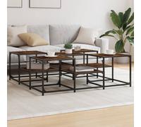 Berkfield Home Coffee Table Smoked Oak 121x121x40 cm Engineered Wood in Brown | Size: 121 x 121 x 40 cm Berkfield Home Brown 121 x 121 x 40 cm