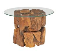 Berkfield Home Coffee Table Solid Teak Driftwood 60 cm in Brown Berkfield Home Brown