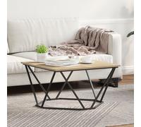 Berkfield Home Coffee Table Sonoma oak Particle board & metal Medium Square in Brown Berkfield Home Brown