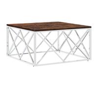 Berkfield Home Coffee Table Stainless Steel & Solid Wood Reclaimed in Silver Berkfield Home Silver