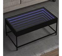 Berkfield Home Coffee Table with Infinity LED Black 90x50x41 cm | Size: 90 x 50 x 41 cm Berkfield Home Black 90 x 50 x 41 cm