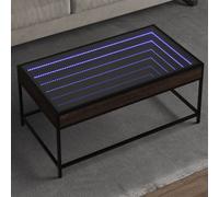 Berkfield Home Coffee Table with Infinity LED Brown Oak 90x50x41 cm | Size: 90 x 50 x 41 cm Berkfield Home Brown 90 x 50 x 41 cm