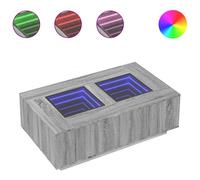 Berkfield Home Coffee Table with Infinity LED Grey Sonoma 116x69x40 cm | Size: 116 x 69 x 40 cm Berkfield Home Grey 116 x 69 x 40 cm