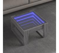 Berkfield Home Coffee Table with Infinity LED Grey Sonoma 50x53x30 cm | Size: 50 x 53 x 30 cm Berkfield Home Grey 50 x 53 x 30 cm