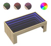 Berkfield Home Coffee Table with Infinity LED Sonoma Oak 90x50x30 cm in Light Tan | Size: 90 x 50 x 30 cm Berkfield Home Light Tan 90 x 50 x 30 cm