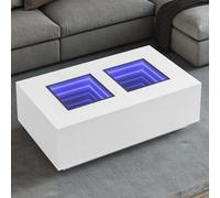 Berkfield Home Coffee Table with Infinity LED White 116x69x40 cm | Size: 116 x 69 x 40 cm Berkfield Home White 116 x 69 x 40 cm