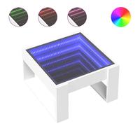 Berkfield Home Coffee Table with Infinity LED White 50x53x30 cm | Size: 50 x 53 x 30 cm Berkfield Home White 50 x 53 x 30 cm