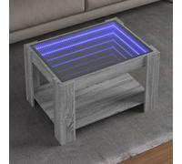 Berkfield Home Coffee Table with LED Grey Sonoma 73x53x45 cm Engineered Wood | Size: 73 x 53 x 45 cm Berkfield Home Grey 73 x 53 x 45 cm