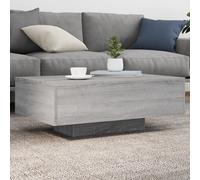 Berkfield Home Coffee Table with LED Lights Grey Sonoma 85x55x31 cm | Size: 85 x 55 x 31 cm Berkfield Home Grey 85 x 55 x 31 cm