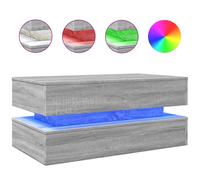 Berkfield Home Coffee Table with LED Lights Grey Sonoma 90x50x40 cm | Size: 90 x 50 x 40 cm Berkfield Home Grey 90 x 50 x 40 cm