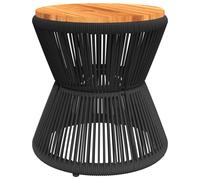Berkfield Home Coffee Table with Wire Base Black √ò 45x44 cm Solid Wood Acacia Berkfield Home Black 45x44 cm