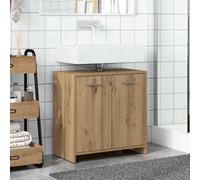 Berkfield Home Comfortable Bathroom Sink Cabinet Artisan Oak 60x33x60 cm Enginee in Brown | Size: 60 x 33 x 60 cm Berkfield Home Brown 60 x 33 x 60 cm