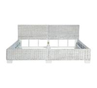 Berkfield Home Comfortable Bed Frame Grey Natural Rattan 180x200 cm Super King Berkfield Home Grey Super King