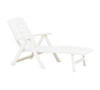 Berkfield Home Comfortable Folding Sun Lounger Plastic White Berkfield Home White