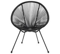 Berkfield Home Comfortable Garden Moon Chairs 2 pcs Rattan Black Berkfield Home Black