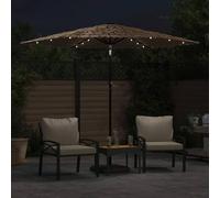 Berkfield Home Comfortable Garden Parasol with LEDs & Steel Pole Brown 268x268 Berkfield Home Brown