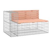Berkfield Home Compact Garden Bench with Gabion Basket Solid Wood Douglas in Brown Berkfield Home Brown