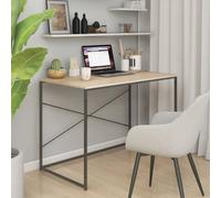 Berkfield Home Computer Desk Black & Oak 110x60x70 cm Engineered Wood in Brown | Size: 110 x 60 x 70 cm Berkfield Home Brown 110 x 60 x 70 cm