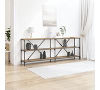 Berkfield Home Console Table Artisan Oak 200x30x75 cm Engineered Wood & Steel in Brown | Size: 200 x 30 x 75 cm Berkfield Home Brown 200 x 30 x 75 cm