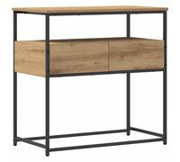 Berkfield Home Console Table Artisan Oak 75x40x75 cm Engineered Wood & Steel in Brown | Size: 75 x 40 x 75 cm Berkfield Home Brown 75 x 40 x 75 cm
