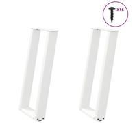 Berkfield Home Console Table Legs U-Shaped 2 pcs White 38x(72-73) cm Steel Berkfield Home White