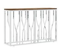 Berkfield Home Console Table Stainless Steel & Solid Wood Reclaimed in Silver Berkfield Home Silver